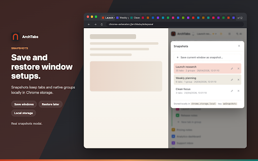 ArchTabs — Ultra-Compact Chrome Vertical Tabs · Fit Twice the Tabs screenshot