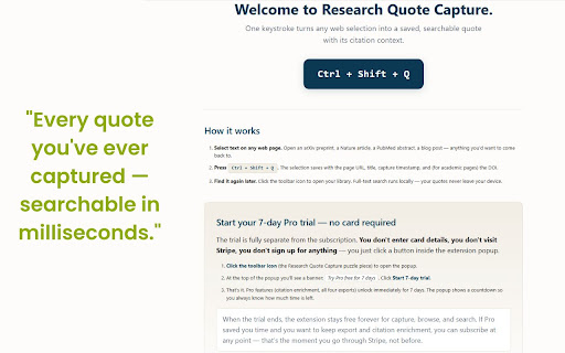 Research Quote Capture screenshot