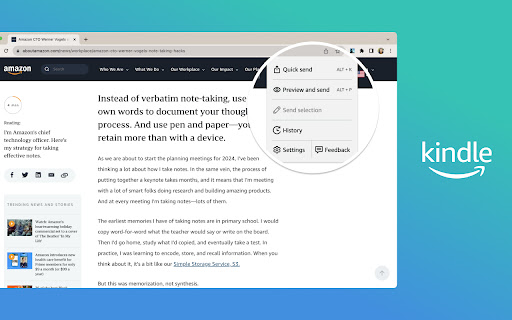 Send to Kindle for Google Chrome™ screenshot