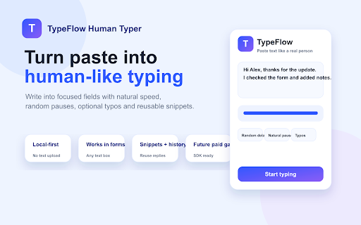 TypeFlow Human Typer screenshot