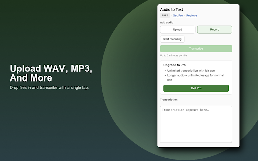 Audio to Text – Transcribe Voice & Files screenshot