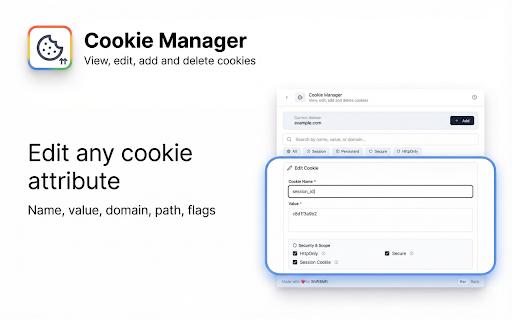 Cookie Editor screenshot
