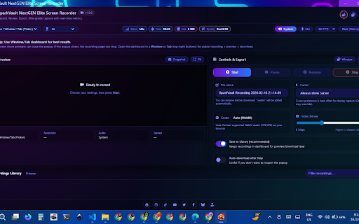 SparkVault NextGEN Elite Screen Recorder screenshot