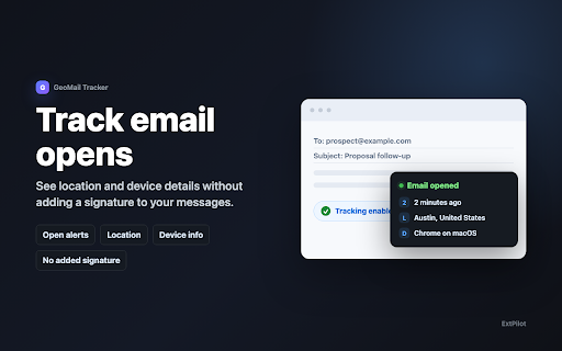 GeoMail Tracker — Email Open Alerts screenshot
