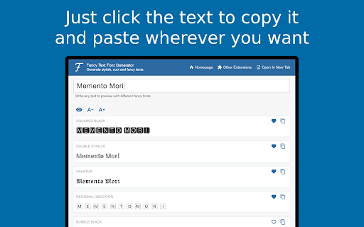 Fancy Text Font Generator screenshot