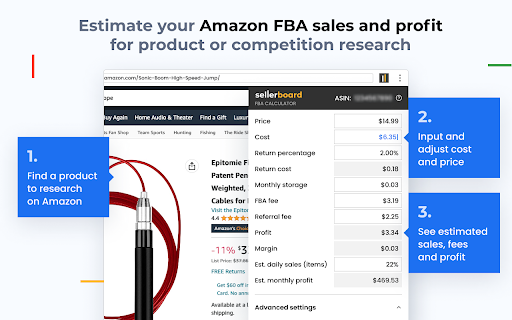 sellerboard Amazon FBA Profit Calculator screenshot