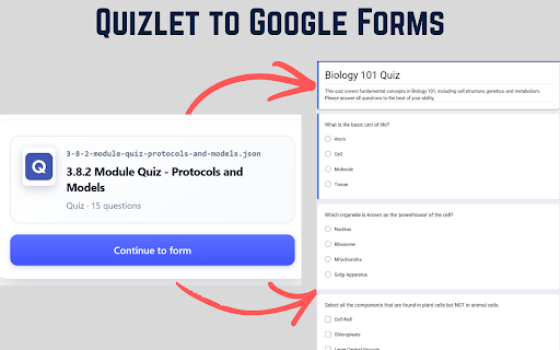 Quizlet to Google Forms Exporter screenshot