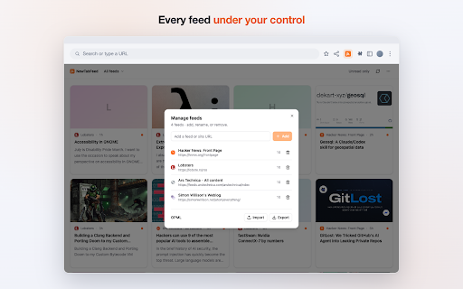 NewTabFeed screenshot