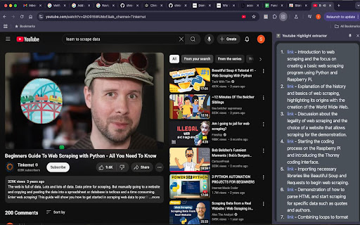 Youtube Highlight extractor screenshot