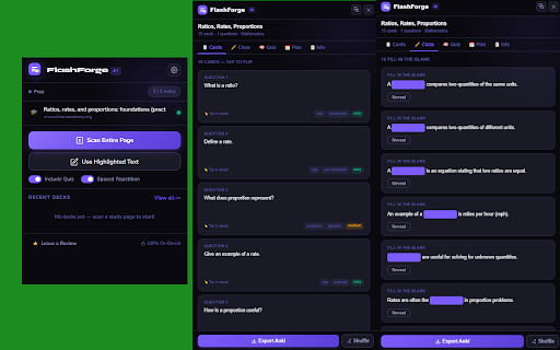 FlashForge AI – Flashcard & Quiz Generator screenshot