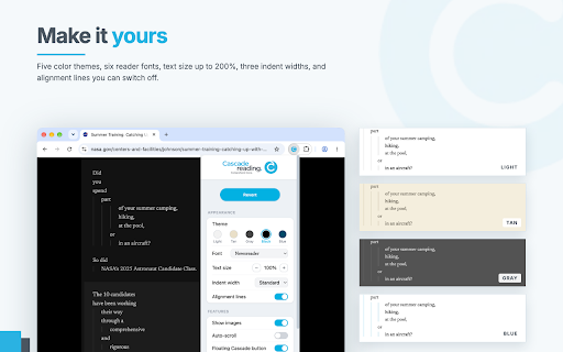 Cascade Reading screenshot