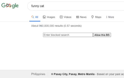 Blocked Search screenshot