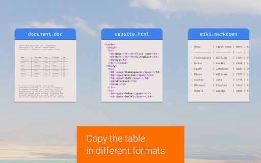Copytables screenshot