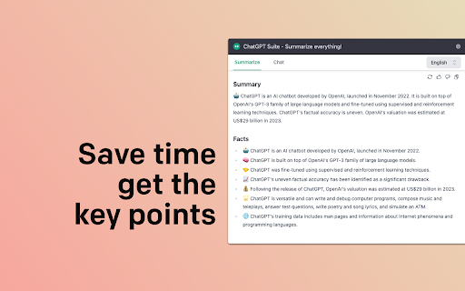 ChatGPT Summarize screenshot