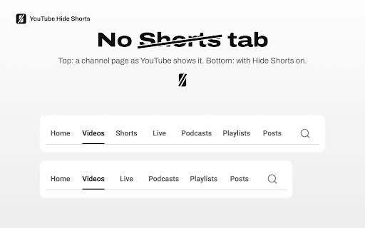 Hide YouTube Shorts — Block & Remove Shorts from Your Feed screenshot