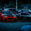 Honda NSX X Nissan GT-R R34 In The Rain Live Wallpaper icon