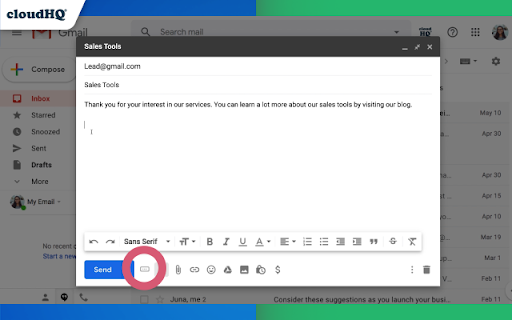 Gmail Button by cloudHQ screenshot