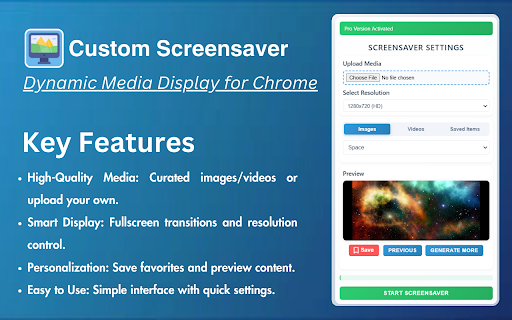 Custom Screensaver - HD Videos & Images screenshot