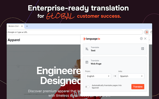 Language IO Secure Page Translator screenshot