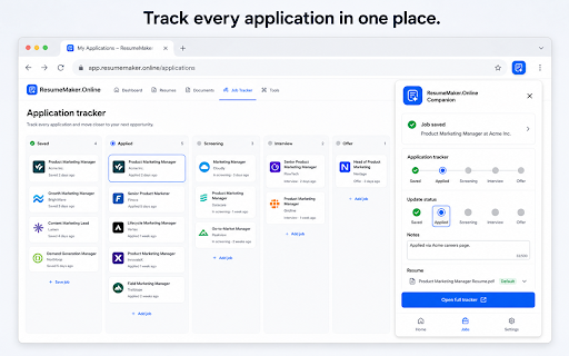 ResumeMaker.Online Companion screenshot