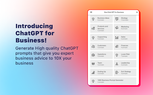 ChatGPT Prompt Generator for Business screenshot