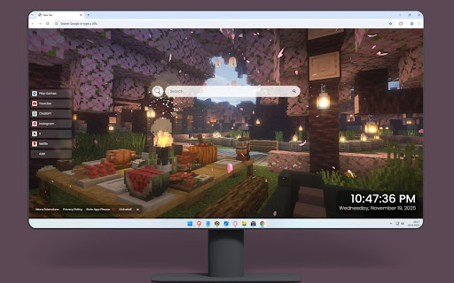 Sakura Picnic Minecraft Live Wallpaper screenshot