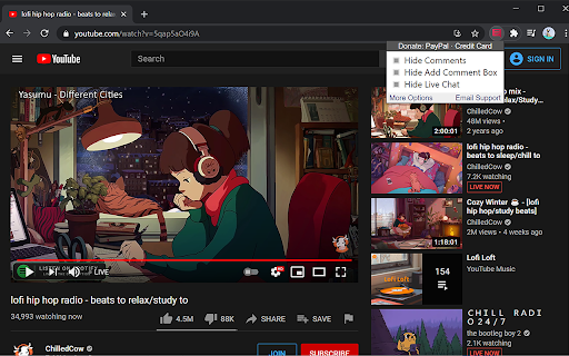 Turn Off YouTube Comments & Live Chat screenshot