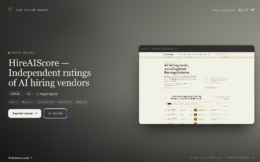 Winner of the Day — Web Design Awards screenshot