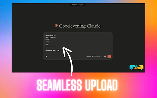 AI Chat Transfer – Export, Import, Continue Conversations Across All AI screenshot