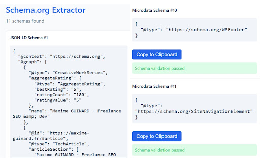 Schema.org Extractor & Validator screenshot