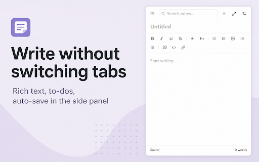 Side Notes: Sidebar Notepad, To-Do List & Quick Memo screenshot