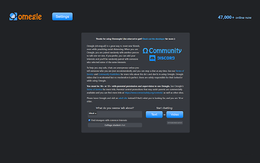 Chromegle - Omegle IP & Client screenshot
