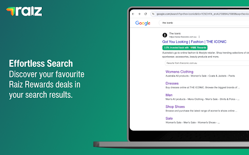 Raiz Rewards Browser Extension screenshot