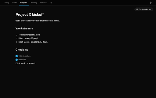 Notes Tab screenshot