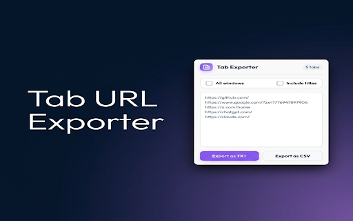 Tab URL Exporter screenshot