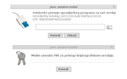 Jana - elektronički potpis screenshot