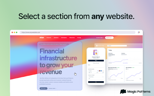 Magic Patterns — Import Website screenshot