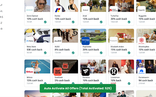Auto Activate Chase Credit Card Offers screenshot