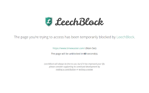 LeechBlock NG screenshot
