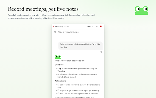 Wyatt - AI Meeting Assistant screenshot