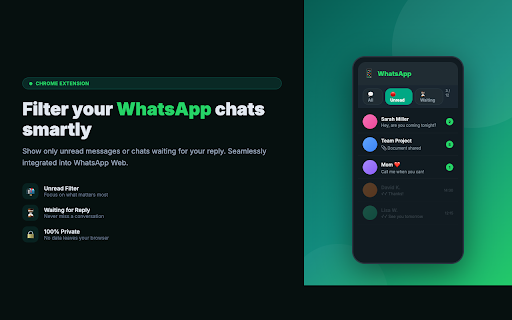 WhatsApp Filter – Show Only Unread Chats screenshot