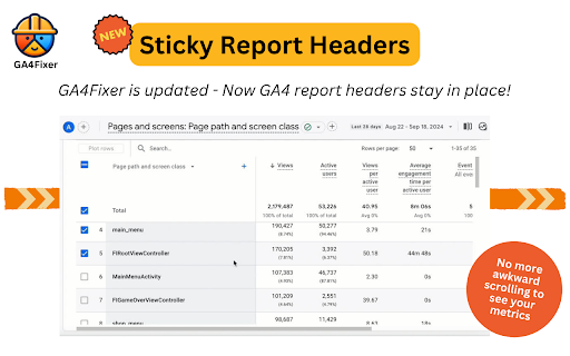 GA4 Fixer screenshot