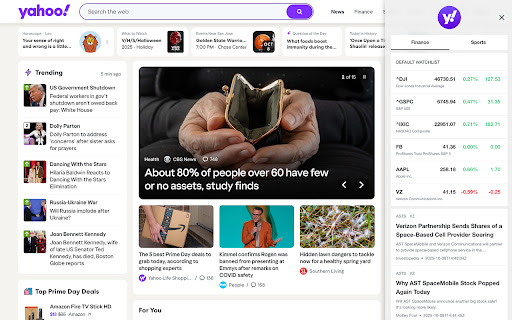 Yahoo Search and Homepage screenshot