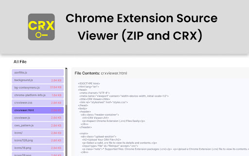 Chrome Extension Source Viewer/Downloader screenshot