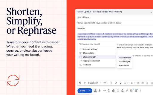 Jasper Everywhere Extension screenshot