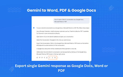 AI Chat to Word, PDF & Google Docs - for Gemini screenshot
