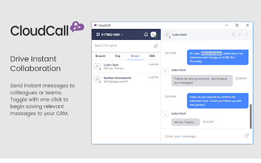 CloudCall Unified Communications for CRM screenshot