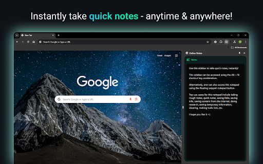 Online Notes screenshot