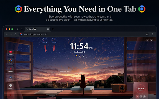 CW New Tab — Live Wallpapers & Widgets screenshot