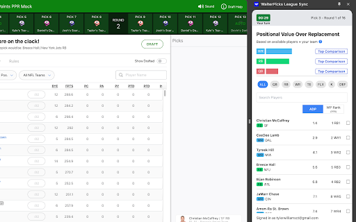 WalterPicks League Sync screenshot